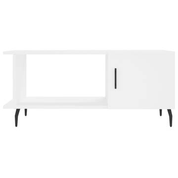 Elegant White Coffee Table - 90x50x40 cm Engineered Wood