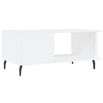 Elegant White Coffee Table - 90x50x40 cm Engineered Wood