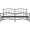 Metal Bed Frame with Headboard - Black 200x200 cm | Hipo Market