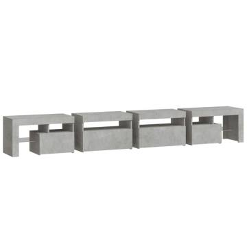 LED TV Cabinet Concrete Grey - Stylish & Practical | HipoMarket