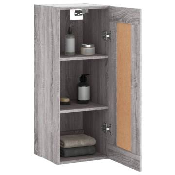 Wall Mounted Cabinet Grey Sonoma - Elegant Storage Solution