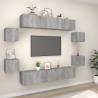 8 Piece TV Cabinet Set Grey Sonoma Engineered Wood Colour grey sonoma Quantity in Package 8 Width 80 cm 