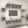 8 Piece Grey Sonoma TV Cabinet Set - Elegant & Practical Storage