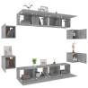 8 Piece Grey Sonoma TV Cabinet Set - Elegant & Practical Storage