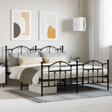 Elegant Black Metal Bed Frame 180x200 cm Super King | HiPo Market