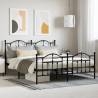 Metal Bed Frame with Headboard and Footboard Black 180x200 cm Super King Colour black Size 180 x 200 cm Model with headboard & footboard 