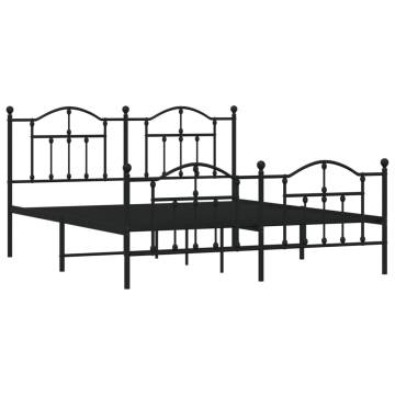 Elegant Black Metal Bed Frame 180x200 cm Super King | HiPo Market