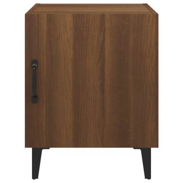 Elegant Brown Oak Bedside Cabinet | Premium Engineered Wood