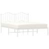 White Metal Bed Frame with Headboard - 135x190 cm Double