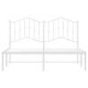 White Metal Bed Frame with Headboard - 135x190 cm Double