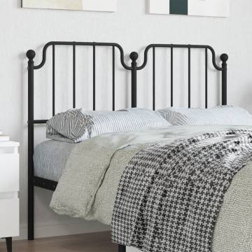 Stylish Black Metal Headboard 120 cm - Sturdy Design