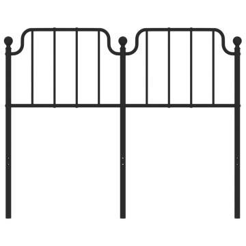 Stylish Black Metal Headboard 120 cm - Sturdy Design