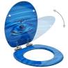 Soft Close WC Toilet Seat - Blue Water Drop Design | HipoMarket