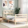 Single Solid Wood Bed Frame with Headboard | Hipo Market