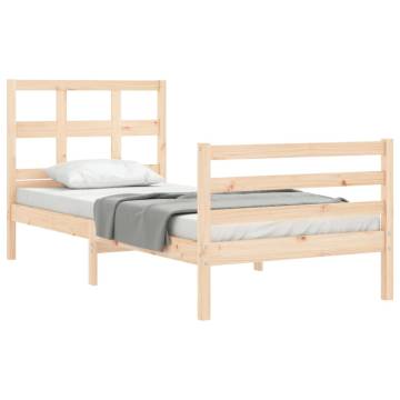 Single Solid Wood Bed Frame with Headboard | Hipo Market