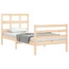 Single Solid Wood Bed Frame with Headboard | Hipo Market