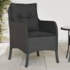 Garden Chairs with Cushions 2 pcs Black Poly Rattan Colour black Quantity in Package 2 Model full weaving 