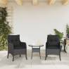 Comfortable Black Poly Rattan Garden Chairs with Cushions - 2 pcs