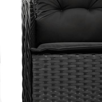 Comfortable Black Poly Rattan Garden Chairs with Cushions - 2 pcs