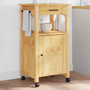 Kitchen Trolley MONZA - Solid Pine Wood | 48x40x90 cm