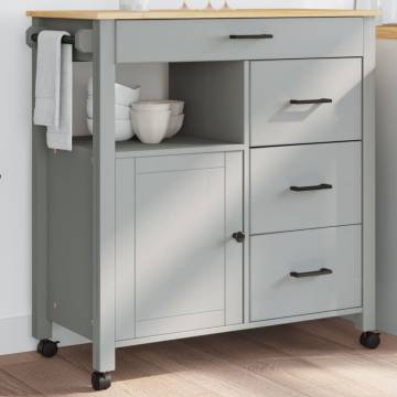 Kitchen Trolley MONZA - Solid Wood Pine | 84x40x90 cm