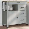 Kitchen Trolley MONZA 84x40x90 cm Solid Wood Pine Colour grey 