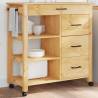 Kitchen Trolley MONZA 84x40x90 cm Solid Wood Pine Colour brown 