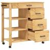 Kitchen Trolley MONZA - Solid Wood Pine, Vintage Style | Hipo Market