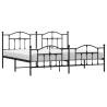 Robust Black Metal Bed Frame with Headboard - 193x203 cm