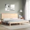 Solid Wood Bed Frame with Headboard 200x200 cm | HipoMarket