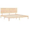 Solid Wood Bed Frame with Headboard 200x200 cm | HipoMarket