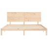 Solid Wood Bed Frame with Headboard 200x200 cm | HipoMarket