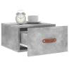 Stylish Wall-mounted Bedside Cabinets - Concrete Grey