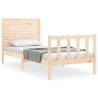 Solid Wood Bed Frame with Headboard 90x200 cm - Stylish & Durable