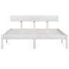 Stylish White Solid Wood Pine Bed Frame 140x200 cm | HipoMarket