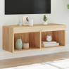 TV Cabinet with LED Lights Sonoma Oak 80x30x30 cm Colour sonoma oak Quantity in Package 1 Width 80 cm 