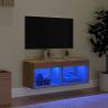 Stylish TV Cabinet with LED Lights - Sonoma Oak