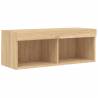 Stylish TV Cabinet with LED Lights - Sonoma Oak