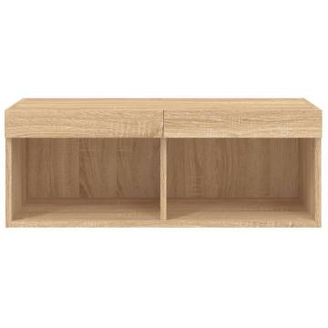 Stylish TV Cabinet with LED Lights - Sonoma Oak