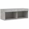 Stylish TV Cabinet with LED Lights - Concrete Grey 80x30x30 cm