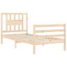 Solid Wood Bed Frame with Headboard - Single Size | HipoMarket