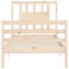 Solid Wood Bed Frame with Headboard - Single Size | HipoMarket