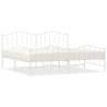 Elegant White Metal Bed Frame 200x200 cm with Headboard & Footboard