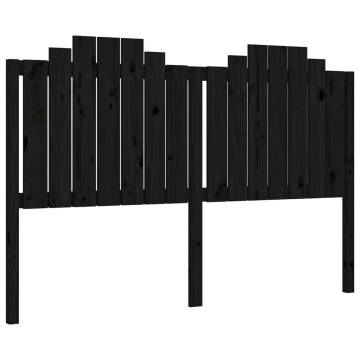 Black Bed Frame with Headboard - Solid Pine Wood 160x200 cm