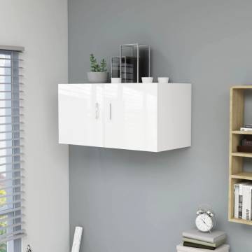 High Gloss White Wall Mounted Cabinet | Stylish Storage Solution