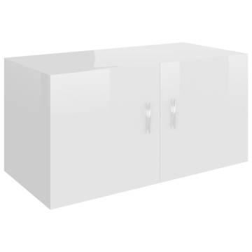 High Gloss White Wall Mounted Cabinet | Stylish Storage Solution