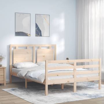 Solid Wood Bed Frame with Headboard 120x200 cm | Hipo Market