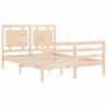 Solid Wood Bed Frame with Headboard 120x200 cm | Hipo Market