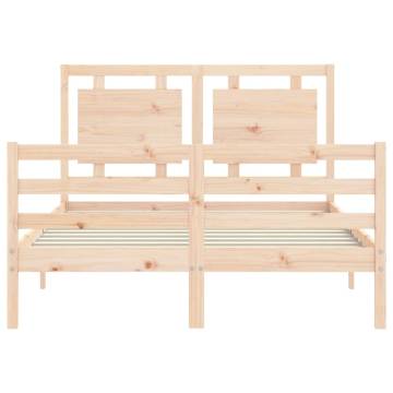 Solid Wood Bed Frame with Headboard 120x200 cm | Hipo Market