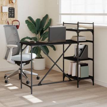 Black Computer Desk with Shelves - 120x47x109 cm